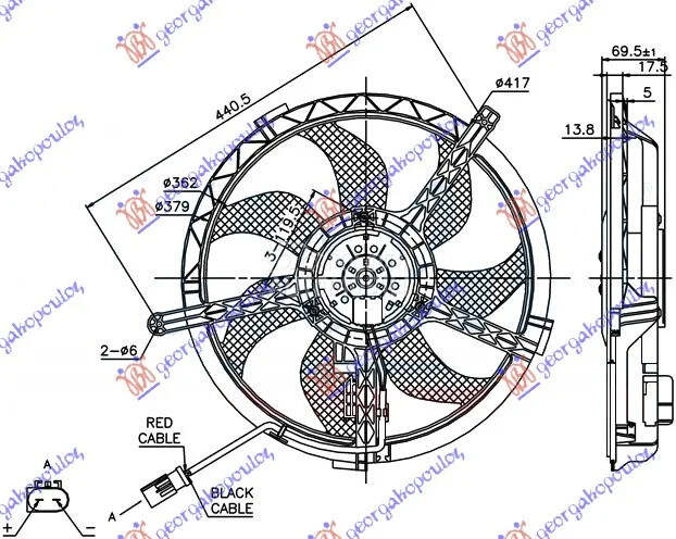 Ventilator hladnjaka za MINI Cooper S od 2006. do 2011. god.