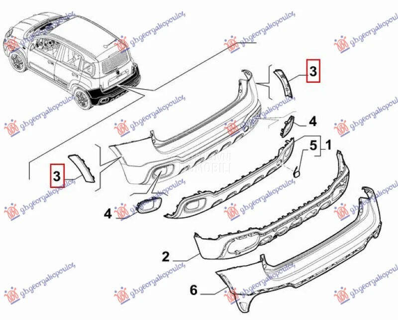 Rub za Fiat Panda od 2012. do 2026. god.