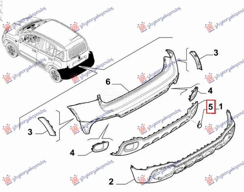 Poklopac branika za Fiat Panda od 2012. do 2026. god.