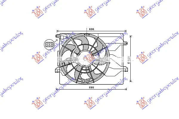 Ventilator hladnjaka za Hyundai i40 od 2011. do 2026. god.