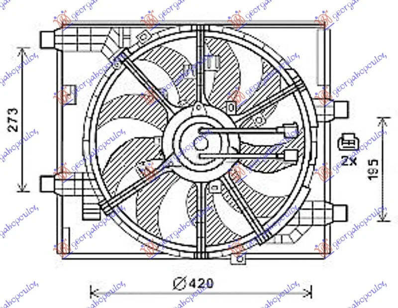 Ventilator hladnjaka za Nissan Juke od 2010. do 2015. god.