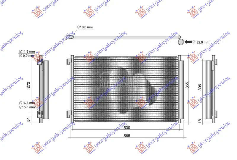 Hladnjak klime za Fiat Panda od 2012. do 2026. god.
