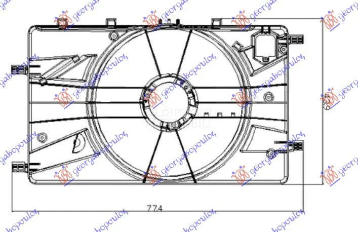 Ventilator hladnjaka za Opel Astra J od 2013. do 2016. god.