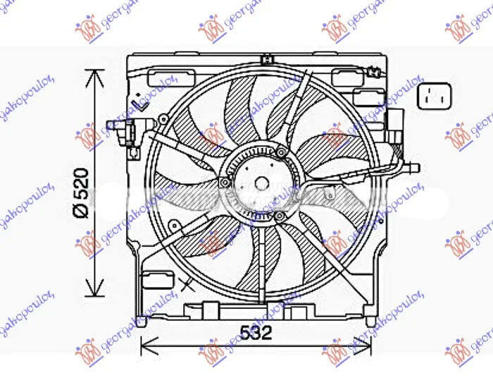 Ventilator hladnjaka za BMW X5 od 2007. do 2010. god.