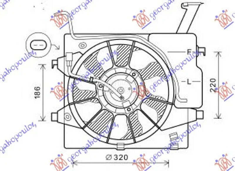 Ventilator hladnjaka za Kia Picanto od 2011. do 2015. god. - 253801Y000