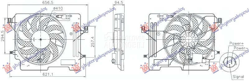 Ventilator hladnjaka za Ford C-Max od 2014. do 2018. god.