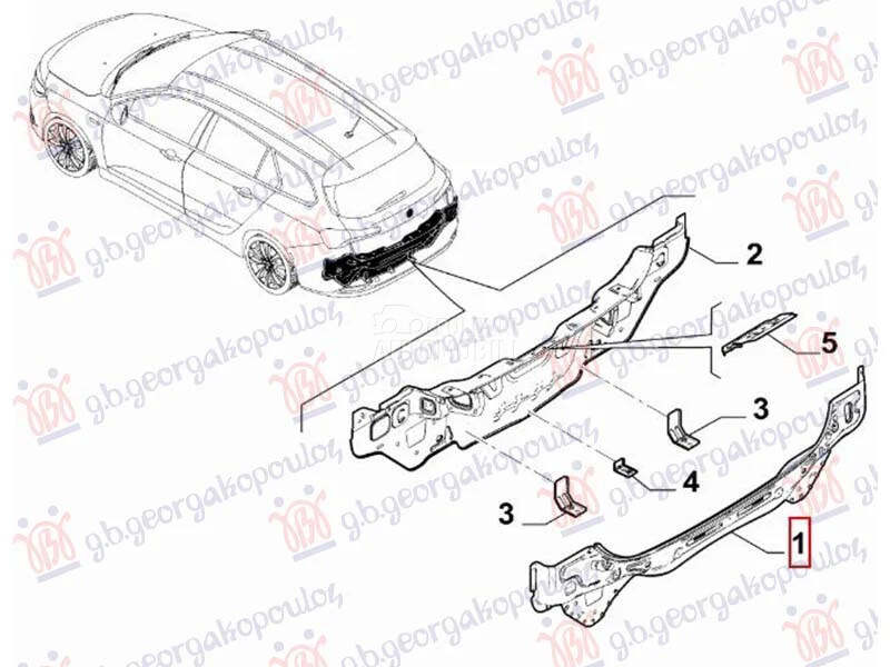 Zadnji vezni lim za Fiat Tipo od 2021. do 2026. god.