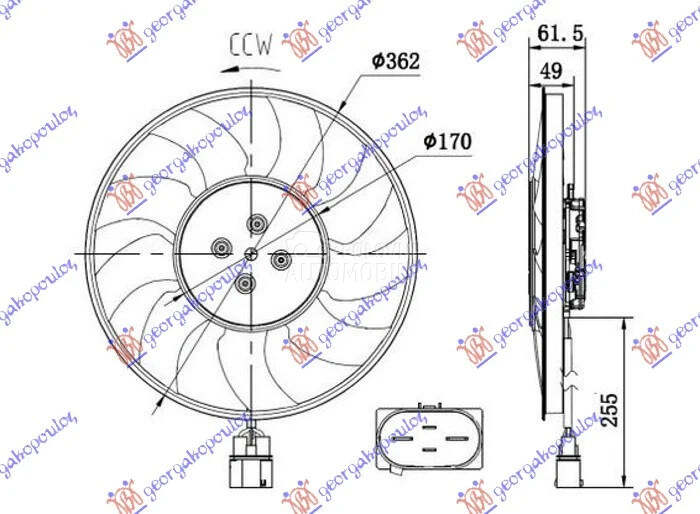 Ventilator hladnjaka za Volkswagen Touareg od 2018. do 2026. god.