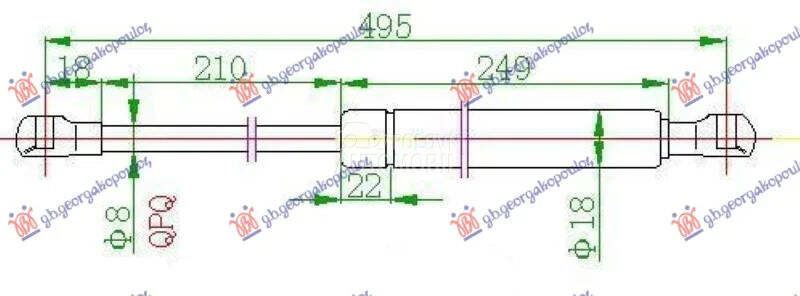 Amortizer gepeka za Citroen C5 od 2004. do 2008. god.