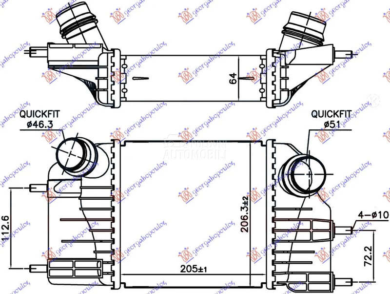 Interkuler za Nissan Note od 2013. do 2026. god. - 144613VD0A