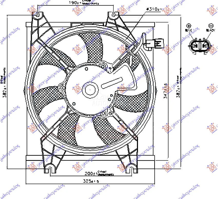Ventilator hladnjaka za Hyundai Accent od 2003. do 2005. god. - 9773025000