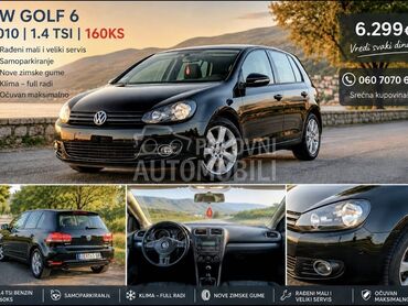 Volkswagen Golf 6 1.4, 6.290 €, 2010. Hečbek, Benzin | 1390 cm3, 256.000 km, 118kW (160 KS), Automatski / poluautomatski, 4/5 vrata, 5 sedišta, Novi Sad