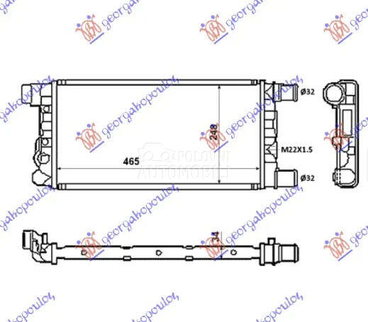 Hladnjak za Fiat Seicento od 1998. do 2001. god.