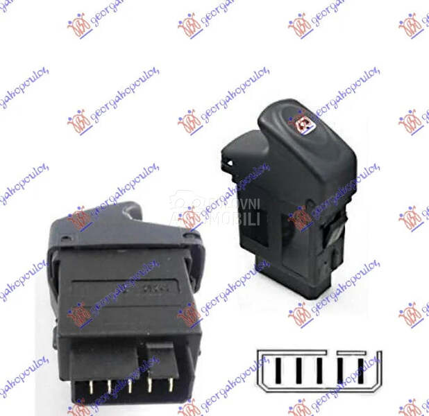 Prekidac podizaca stakla za Renault Kangoo od 1998. do 2003. god.
