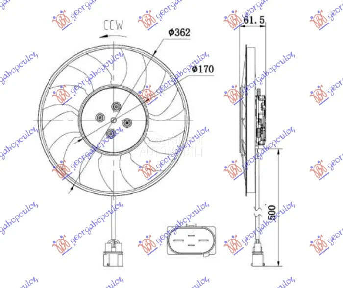 Ventilator hladnjaka za Audi Q7 od 2015. do 2019. god.