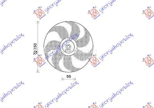 Ventilator hladnjaka za Volkswagen Polo od 1994. do 1999. god. - 6N0959455C