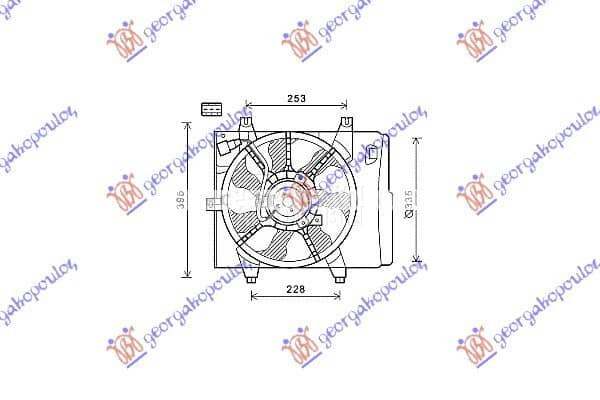 VENTILATOR KOMPLET (BENZIN/DIZ za Kia Picanto od 2000. do 2027. god.