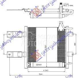 HLADNJAK KLIME BENZIN (335x365 za Seat Arosa od 2000. do 2027. god.