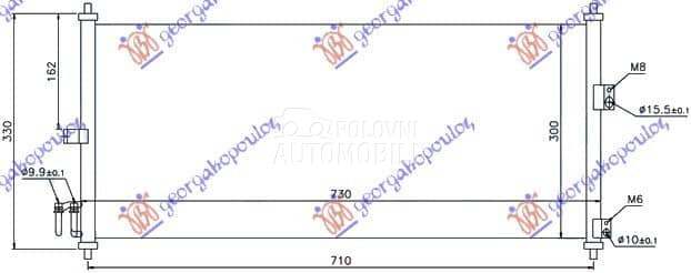 HLADNJAK KLIME (690x300) - - A za Nissan Almera od 2000. do 2027. god.