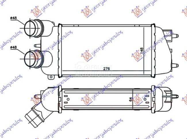 HLADNJAK INTERKULERA 1.6 HDi D za Citroen C3 od 2000. do 2027. god.