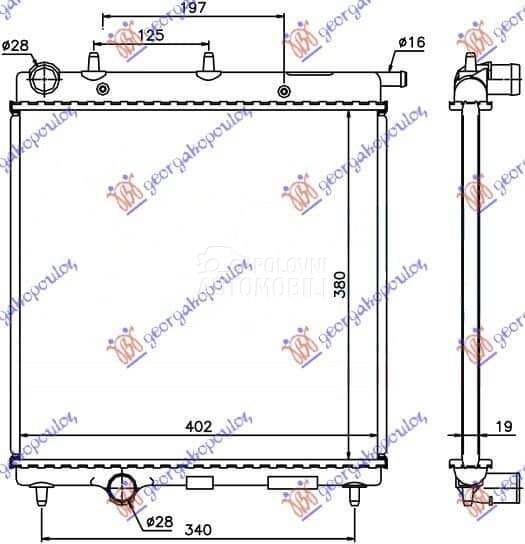 HLADNJAK MOTORA 1.4 BENZIN (AU za Citroen C2 od 2000. do 2027. god.