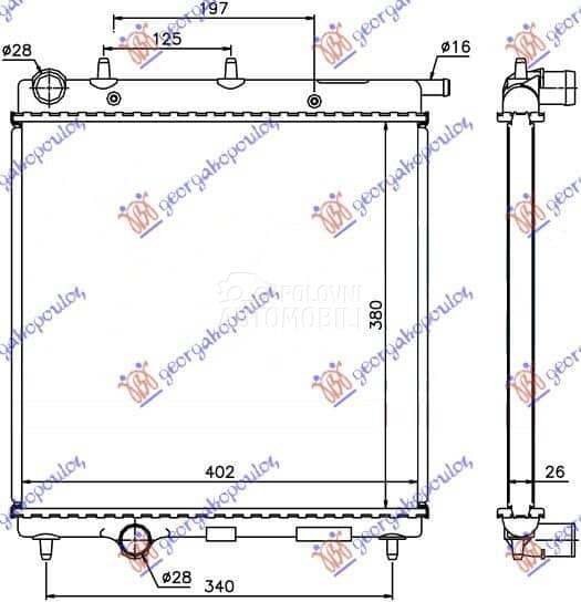 HLADNJAK MOTORA 1.4/1.6 HDI DI za Citroen C3 od 2000. do 2027. god.