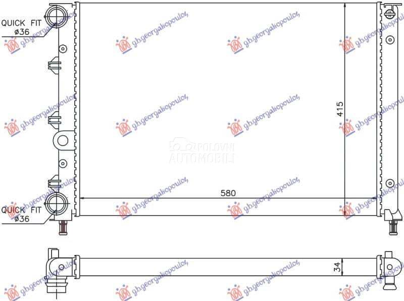 HLADNJAK MOTORA 1.6 16v TWIN S za Alfa Romeo 147 od 2000. do 2027. god.