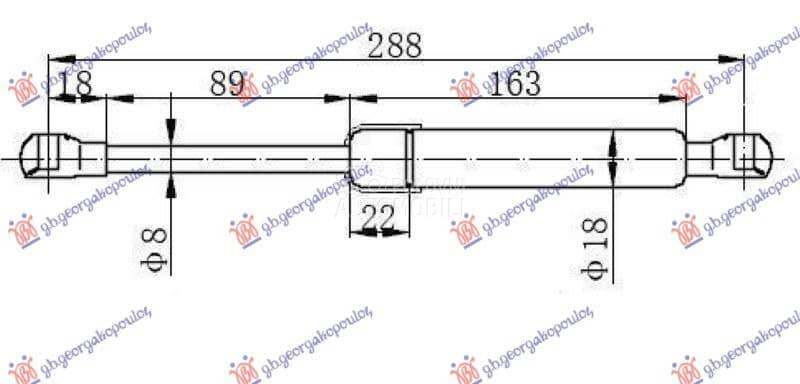 AMORTIZER GEPEK VRATA (CABRIO) za Fiat 500 od 2000. do 2027. god.
