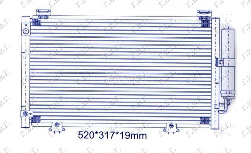 HLADNJAK KLIME (49.5x310) - YA za Toyota Yaris Verso od 2000. do 2027. god.