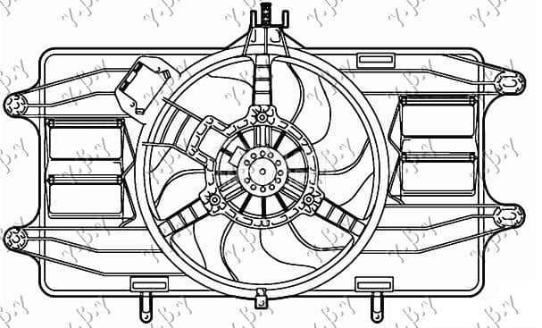VENTILATOR KOMPLET (1.9 DIZEL) za Fiat Doblo od 2000. do 2027. god.