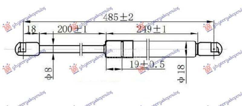 AMORTIZER GEPEK VRATA 3/5 VRAT za Ford Focus od 2000. do 2027. god.