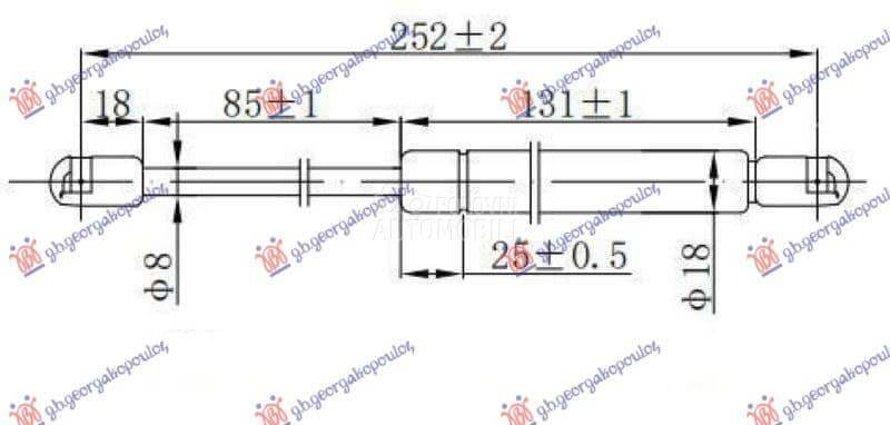 AMORTIZER GEPEK VRATA 4 VRATA za Mazda 3 od 2000. do 2027. god.