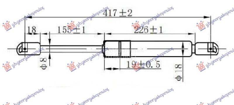 AMORTIZER GEPEK VRATA 3/5 VRAT za Renault Megane od 2000. do 2027. god.