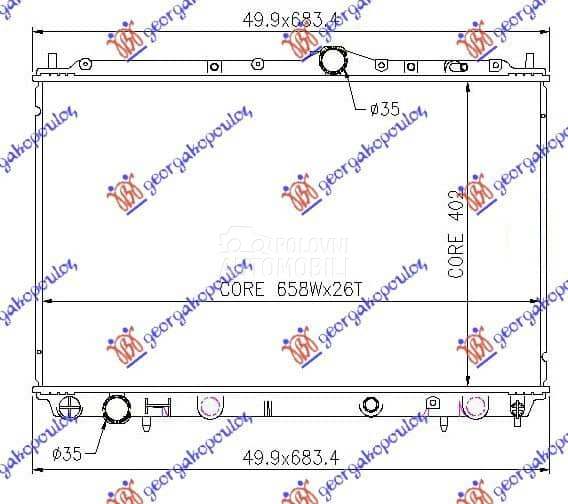 HLADNJAK MOTORA 1.9 TD (40.2x6 za Mitsubishi Carisma od 2000. do 2027. god.