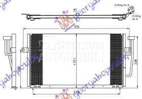 HLADNJAK KLIME 1.9 TD (610x350 za Mitsubishi Carisma od 2000. do 2027. god.