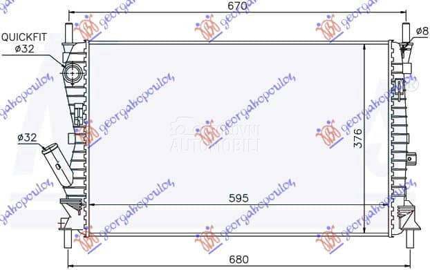 HLADNJAK MOTORA 1.6 TDCi (59x3 za Ford Fiesta od 2000. do 2027. god.