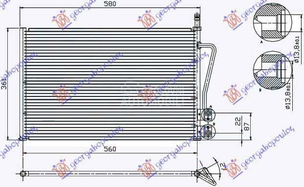 HLADNJAK KLIME BENZIN - 1.4TDC za Mazda 2 od 2000. do 2027. god.