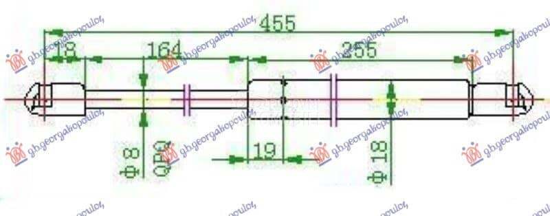 AMORTIZER GEPEK VRATA 5 VRATA za Fiat Punto od 2000. do 2027. god.