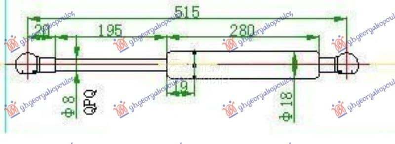 AMORTIZER GEPEK VRATA (515L-50 za Seat Toledo od 2000. do 2027. god.