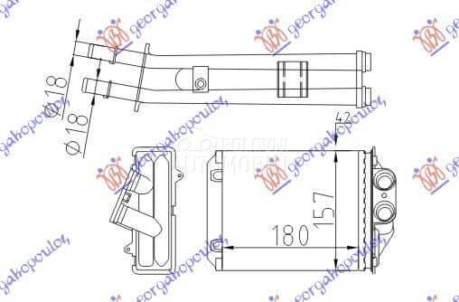 GREJAC KABINE (180x157) (KOMPL za Fiat Panda od 2000. do 2027. god.