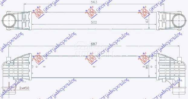 HLADNJAK INTERKULERA 1.9 TDi ( za Volkswagen Sharan od 2000. do 2027. god.