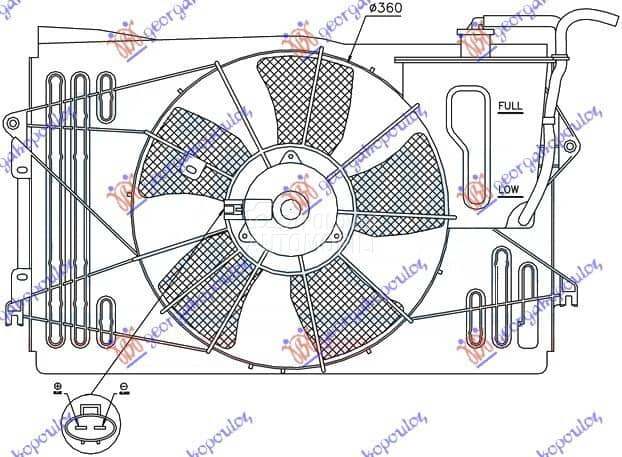 VENTILATOR KOMPLET (BENZIN) (S za Toyota Corolla od 2000. do 2027. god.