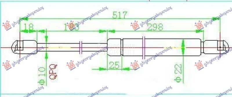 AMORTIZER GEPEK VRATA (520L-64 za Renault Scenic od 2000. do 2027. god.