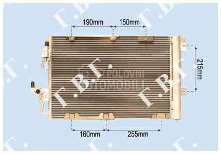 HLADNJAK KLIME 2.0i 16V (555x3 za Opel Zafira od 2000. do 2027. god.