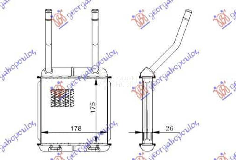 GREJAC KABINE (175x178) - ASTR za Opel Astra F od 2000. do 2027. god. - 047806500