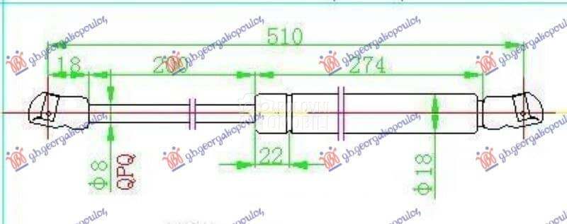 AMORTIZER GEPEK VRATA KARAVAN za Opel Astra F od 2000. do 2027. god. - 047808315