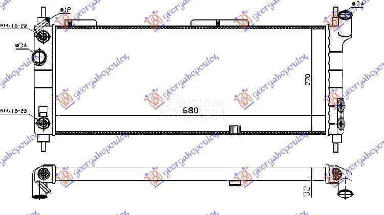 HLADNJAK MOTORA 1.4/1.6 (AUTO) za Opel Tigra od 2000. do 2027. god.