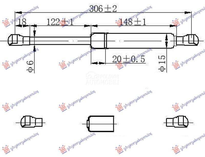 AMORTIZER GEPEK VRATA (SEDAN) za Opel Vectra B od 2000. do 2027. god.
