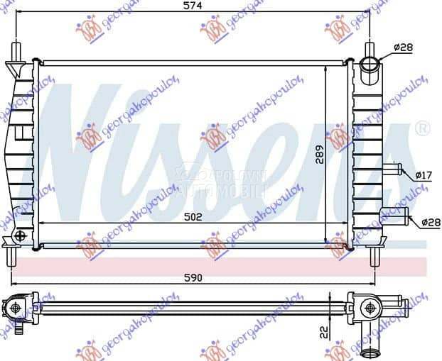 HLADNJAK MOTORA 1.1/1.3CC (50x za Ford Fiesta od 2000. do 2027. god.