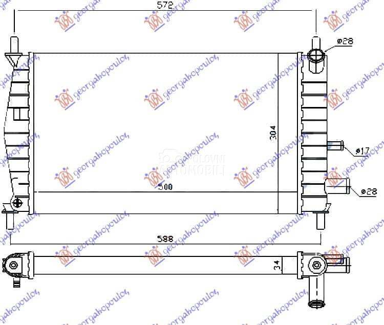 HLADNJAK MOTORA 1.1/1.3CC (50x za Ford Fiesta od 2000. do 2027. god.